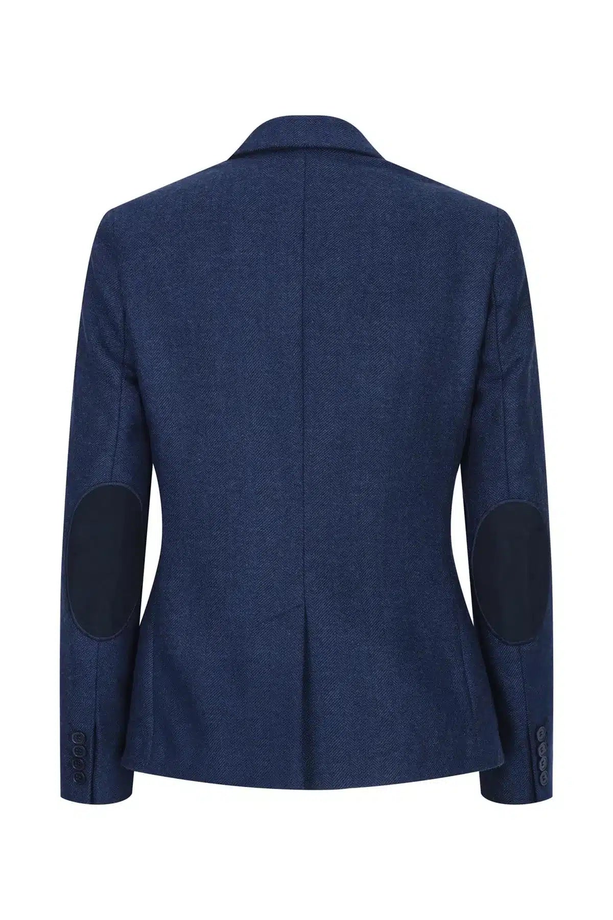 Womens Tweed Herringbone blazer Navy 1920s Vintage Tailored Classic Smart