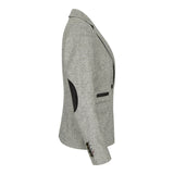 wsn03 - Giacca blazer grigia in tweed da donna con toppa bassa Peaky anni '20