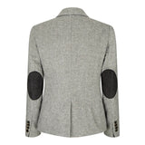wsn03 - Giacca blazer grigia in tweed da donna con toppa bassa Peaky anni '20