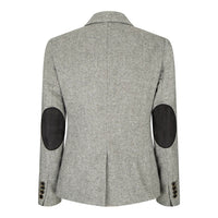 wsn03 - Giacca blazer grigia in tweed da donna con toppa bassa Peaky anni '20