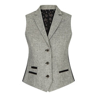 Gray vest with black accents on a white background
