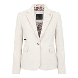 WSN15 - Blazer in tweed misto lana color crema da donna