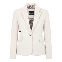 WSN15 - Blazer in tweed misto lana color crema da donna