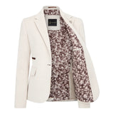 WSN15 - Blazer in tweed misto lana color crema da donna